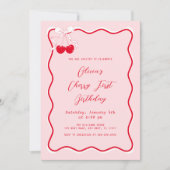 Foto Cherry verjaardagsfeestje Kaart (Voorkant)