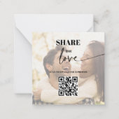 Foto Chic Deel de Liefde QR Code Tafel Kaarten Notitiekaartje (Voorkant)