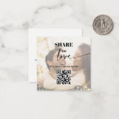 Foto Chic Deel de Liefde QR Code Tafel Kaarten Notitiekaartje (Voorkant / Achterkant in situ)
