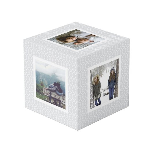 Foto Chic Gray Trellis Pattern Kubus (Achter hoekig)