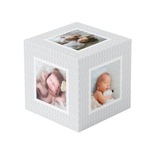 Foto Chic Gray Trellis Pattern Kubus (Voorkant hoekig)