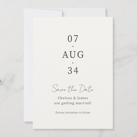 Foto| Chic Minimalist Wedding Save the Date (Voorkant)