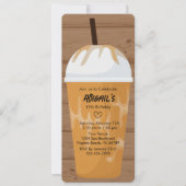 Foto: Chic Wood Background Iced Coffee Birthday Kaart (Voorkant)