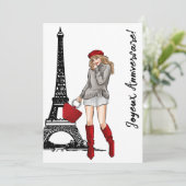 Foto Chique Eiffeltoren, Trendy Parijs Verjaardag Kaart (Staand voorkant)