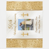 Foto Christelijk 50th Wedding Jubileum Gifts Fleece Deken (Voorkant)