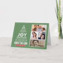 Foto Christelijke kerstkaart Behold Christus JOY