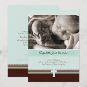 FOTO CHRISTENING NODIGT UIT:: puur 3 P Kaart (Voorkant / Achterkant)