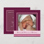 FOTO CHRISTENING VERZOEKT : elegantie 3SQ Kaart (Voorkant / Achterkant)