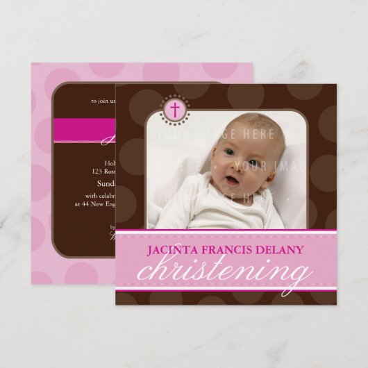 FOTO CHRISTENING VERZOEKT : polkadot 3SQ Kaart (Voorkant / Achterkant)