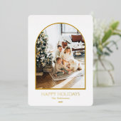 Foto Christmas Arch Script Minimalistische Folie K Uitnodiging (Staand Voorkant)