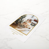 Foto Christmas Arch Script Minimalistische Folie K Uitnodiging (Gedraaid)