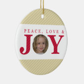 FOTO CHRISTMAS ORNAMENT: vredesliefde en vreugde 2 Keramisch Ornament (Rechts)