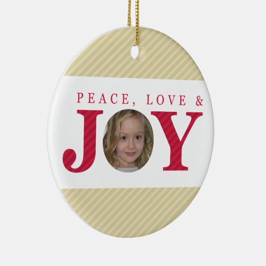 FOTO CHRISTMAS ORNAMENT: vredesliefde en vreugde 2 Keramisch Ornament (Rechts)