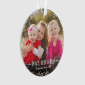 Foto Christmas Peace Love Joy Gold Snowflake Bold Ornament (voorkant)