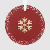 Foto Christmas Peace Love Joy Gold Snowflake Bold Ornament (achterkant)