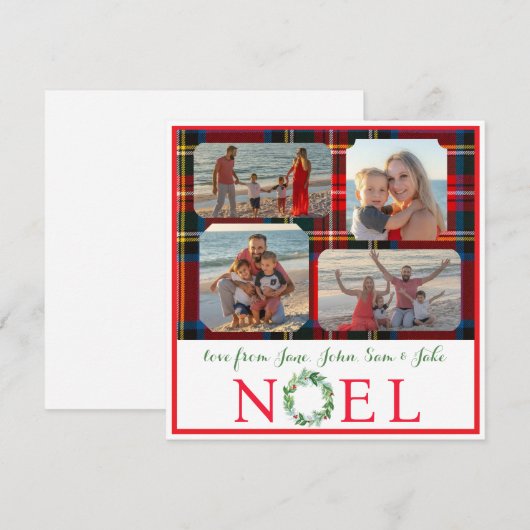 FOTO Christmas Plaid Waterverf Krans NOEL (Voorkant / Achterkant)