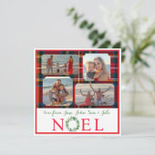 FOTO Christmas Plaid Waterverf Krans NOEL (Staand voorkant)