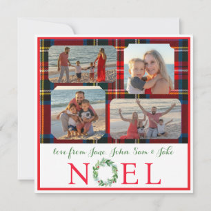 FOTO Christmas Plaid Waterverf Krans NOEL