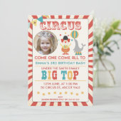Foto Circus Birthday party Invitation Kaart (Staand voorkant)