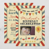 Foto  Circus Birthday Party Kaart (Voorkant / Achterkant)