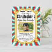 Foto Circus Carnaval Marquee Verjaardagsfeest Kaart (Staand voorkant)