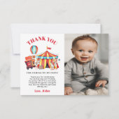 Foto Circus Carnaval Verjaardagsfeestje  Bedankkaart (Voorkant)