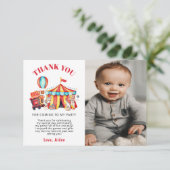 Foto Circus Carnaval Verjaardagsfeestje  Bedankkaart (Staand voorkant)