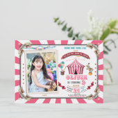 Foto Circus verjaardagsuitnodiging Carnival Kaart (Staand voorkant)