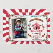 Foto Circus verjaardagsuitnodiging  Carnival Kaart (Voorkant / Achterkant)