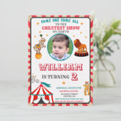 Foto Circus verjaardagsuitnodiging  Circus Kaart (Staand voorkant)