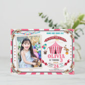 Foto Circus verjaardagsuitnodiging Festival Kaart (Staand voorkant)