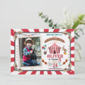 Foto Circus verjaardagsuitnodiging  Festival Kaart (Staand voorkant)