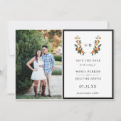 Foto Citrus Crest Monogram Save The Date (Voorkant)