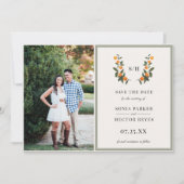 Foto Citrus Crest Monogram Save The Date (Voorkant)