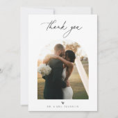 Foto Citrus Floral Chic Minimalist Wedding Bedankkaart (Voorkant)