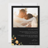 Foto Citrus Floral Chic Minimalist Wedding Bedankkaart (Achterkant)