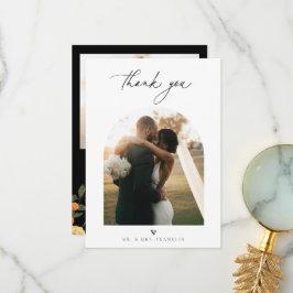 Foto Citrus Floral Chic Minimalist Wedding Bedankkaart