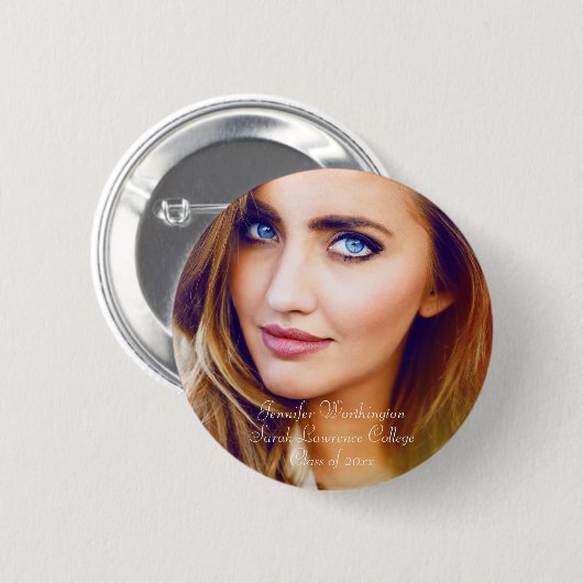 Foto "Class of" name schooltrendy afstuderen Ronde Button 5,7 Cm (Voorkant /achterkant)