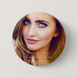 Foto "Class of" name schooltrendy afstuderen Ronde Button 5,7 Cm