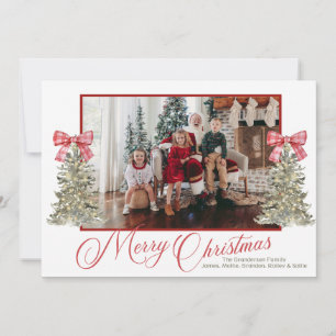Foto Classic Kerst Kaart met Waterverf Bomen
