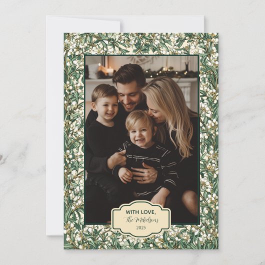 Foto Classic Winter Greenery Christmas Feestdagenkaart (Voorkant)