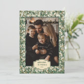 Foto Classic Winter Greenery Christmas Feestdagenkaart (Staand voorkant)