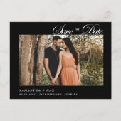 Foto Classy Black Wedding Save the Date Briefkaart (Voorkant)