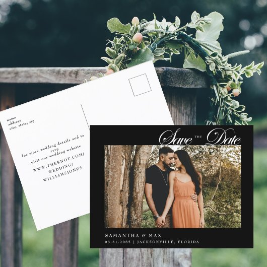Foto Classy Black Wedding Save the Date Briefkaart