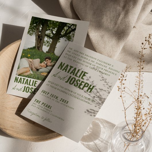 Foto Classy Bright Traditionele kleurrijke bruilof Kaart