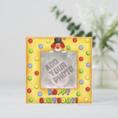 Foto Clown Verjaardag Kaart (Staand voorkant)