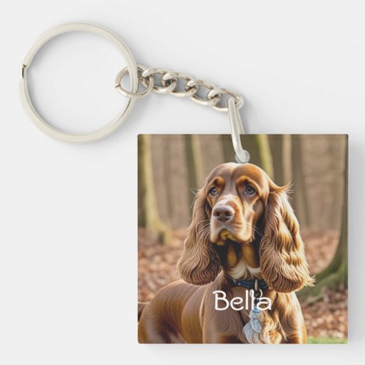 Foto Cocker Spaniel Personaliseren Sleutelhanger (voorkant)