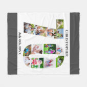 Foto Collage70th Birthday Gray White Afbeelding Fleece Deken (Voorkant (Horizontaal))