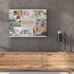 Foto Collage 10 Afbeelding Happy Quote Neutraal Be Imitatie Canvas Print<br><div class="desc">Foto Collage faux canvas met 10 van je favoriete foto's. De tekst in het centrum leest "geloof wees gelukkig"en is letterlijk gemaakt in vette typografie en casual, vaag doopvontmanuscript. Het fotomalplaatje is opstelling voor u om 10 afbeeldingen toe te voegen, die in landschaps, vierkant en portret afbeeldingen worden getoond om...</div>