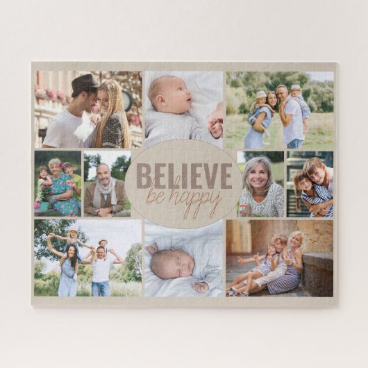 Foto Collage 10 Familie Foto Gelooft fijn te zijn Legpuzzel (Horizontaal)